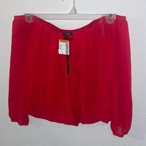 Papermoon Blouse by Papaya, Red, Off Shoulder